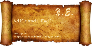 Nádasdi Emil névjegykártya
